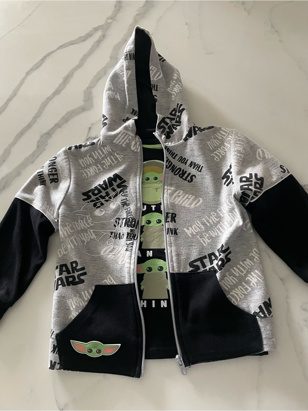 Star Wars Yoda Hoodie & T-Shirt Set – Boys' Size 5